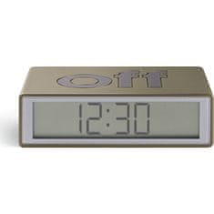 Lexon Flip+ Travel LCD potovalna digitalna gumijasta budilka sijajno zlata