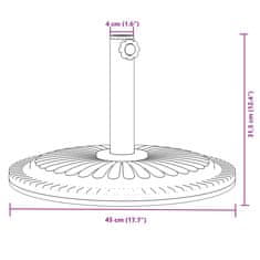Vidaxl Podstavek za senčnik za Ø38/48 mm palice 12 kg okrogel
