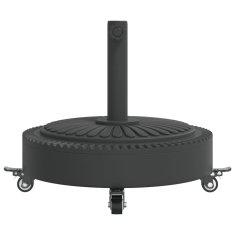 Vidaxl Podstavek za senčnik s kolesi za drog Ø38/48 mm 27 kg okrogel