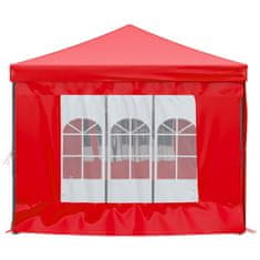 Vidaxl Zložljiv vrtni šotor s stranicami rdeč 3x6 m
