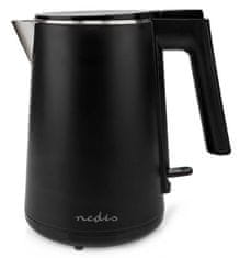 Nedis Električni čajnik KAWK360EBK/ prostornina 1,0 l/ vrtenje za 360°/ poraba energije 1500 W/ črna/ plastika