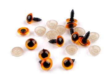 Oči z varovalko Ø10 mm - oranžno-rumene barve (10 kompletov)
