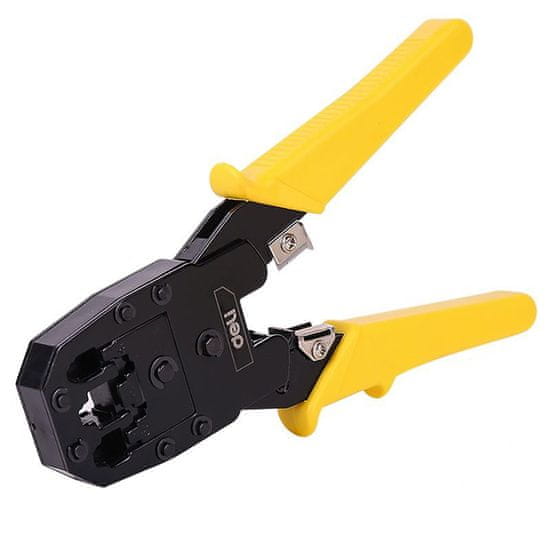 Deli Tools EDL2468 Ethernet Crimper RJ45 / RJ14 / RJ12 / RJ9, rumena