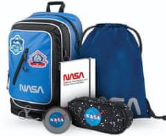 BAAGL SET 5 Cubic Nasa: nahrbtnik, svinčnik, torba, zvezek, denarnica