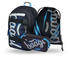 BAAGL 3 SET Skate Bluelight: nahrbtnik, peresnica, torba