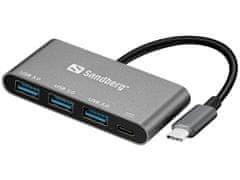 Sandberg Sandberg pretvornik USB-C v 3 x USB 3.0