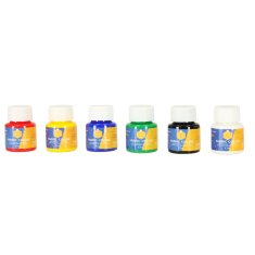 WOWO Barve za tekstil za oblačila, barve za čevlje, set 6 barv x 25 ml + paleta za barvanje s čopičem