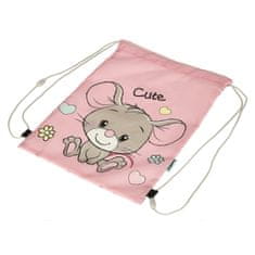 WOWO Otroška torba za telovadne čevlje mouse pink