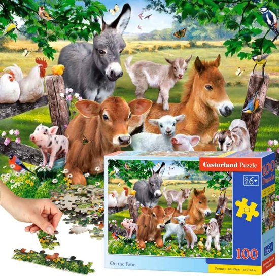 WOWO Puzzle 100 kosov Na kmetiji 6+ CASTORLAND