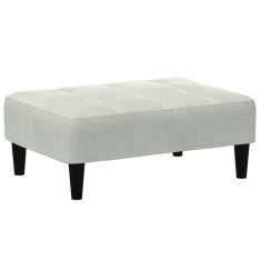 Vidaxl Stolček za noge svetlo siv 77x55x31 cm žamet