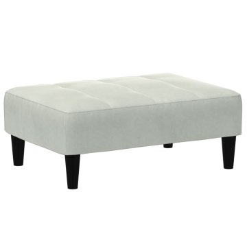 Vidaxl Stolček za noge svetlo siv 77x55x31 cm žamet