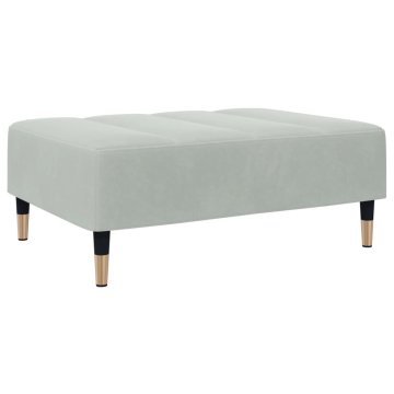 Vidaxl Stolček za noge svetlo siv 77x55x31 cm žamet