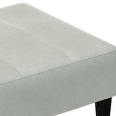 Vidaxl Stolček za noge svetlo siv 77x55x31 cm žamet