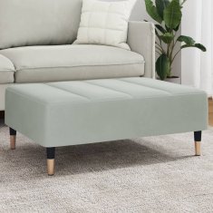 Vidaxl Stolček za noge svetlo siv 77x55x31 cm žamet