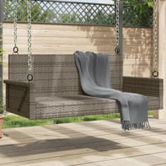 Vidaxl Gugalna klop siva 119x56x48 cm poli ratan