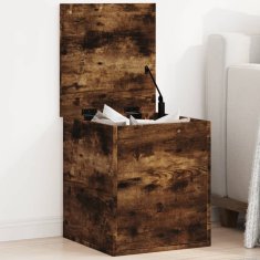 Vidaxl Škatla za shranjevanje dimljen hrast 40x42x46 cm inženirski les