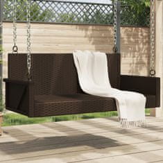 Vidaxl Gugalna klop rjava 119x56x48 cm poli ratan
