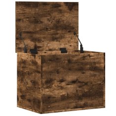 Vidaxl Škatla za shranjevanje dimljen hrast 60x42x46 cm inženirski les