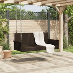 Vidaxl Gugalna klop rjava 119x56x48 cm poli ratan