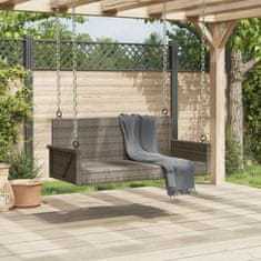 Vidaxl Gugalna klop siva 119x56x48 cm poli ratan