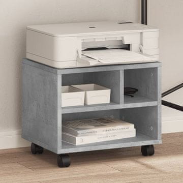 Vidaxl vidaXL Stojalo za tiskalnik s kolesi betonsko sivo 41x32x34,5 cm