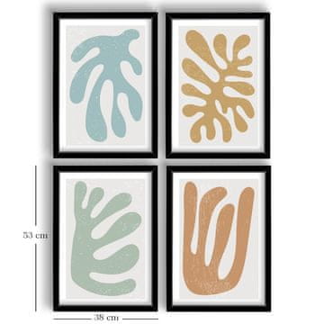 Wallity Dekorativno uokvirjeno slikarstvo MDF (4 kosi), 4P3853NISCT-002