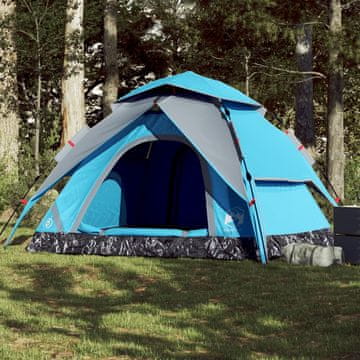 Vidaxl vidaXL Kamperski šotor za 5 oseb, moder, hitra postavitev