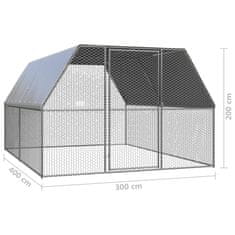 Vidaxl Kokošnjak 3x4x2 m pocinkano jeklo