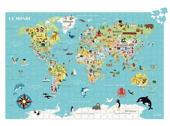 Vilac Puzzle Zemljevid sveta 500 kosov