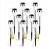 10x Solarna vrtna svetilka LED talna PALIS 31cm INOX/CHROM