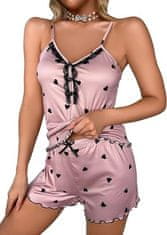 Mormark Elegantna ženska pižama, Kratka ženska pižama, Udobna pižama, Ženska pižama (Roza, Kratka, S) | LUNAR