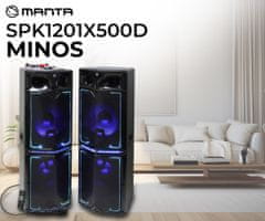 Manta SPK1201X500D Minos zvočni karaoke sistem, Bluetooth, FM, daljinec, mikrofon