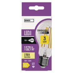 Emos LED žarnica Filament A60, E27, 1521 lm, toplo bela, zatemnilna