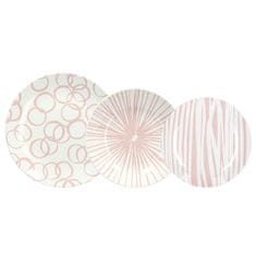 Andrea Fontebasso 18-delni set krožnikov Moon Optical / roza / porcelan