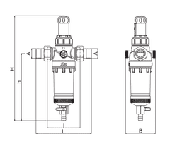 MESEC SYR Ratio Vario DFR 1", mehanski filter z regulatorjem tlaka