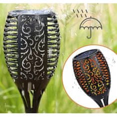 Gardlov vrtne solarne LED svetilke, efekt bakle, 4 kosi
