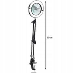 Malatec USB 32 LED gibljiva okrogla namizna svetilka črna + povečevalna lupa