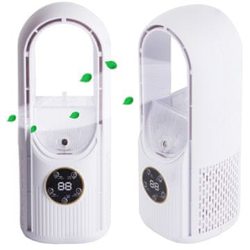 Verkgroup 2v1 LED RGB pokončni ventilator in LCD vlažilec zraka USB