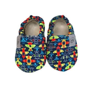 Copa cop Otroški tekstilni copati Barefoot - Airplane
