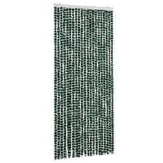 Vidaxl Zavesa proti mrčesu zelena in bela 90x220 cm šenilja
