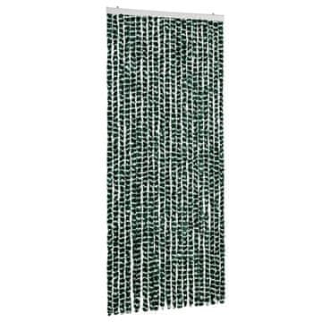 Vidaxl Zavesa proti mrčesu zelena in bela 90x220 cm šenilja