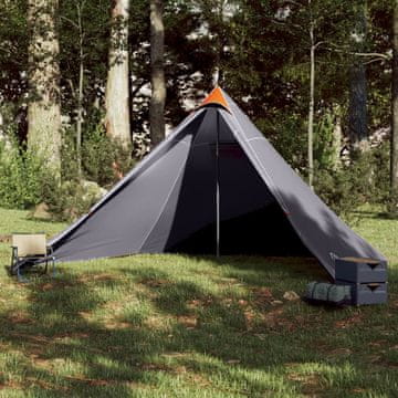 Vidaxl vidaXL Družinski šotor tipi za 7 oseb, sivo-oranžen, vodoodporen
