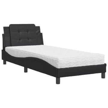 Vidaxl Posteljni okvir brez vzmetnice Zadar črna 90x200 cm umetno usnje
