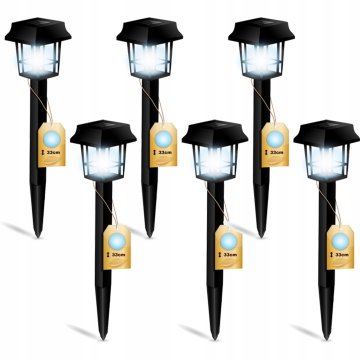 LUMILED 6x Solarna vrtna svetilka LED talna ASTRUM 33cm ČRNA IP44