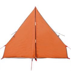 Vidaxl Šotor za kampiranje za 2 osebi siv in oranžen vodoodporen