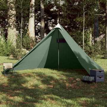 Vidaxl vidaXL Družinski šotor tipi, 7 oseb, zelen, vodoodporen
