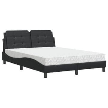 Vidaxl Posteljni okvir brez vzmetnice Zadar črna 140x190 cm umetno usnje