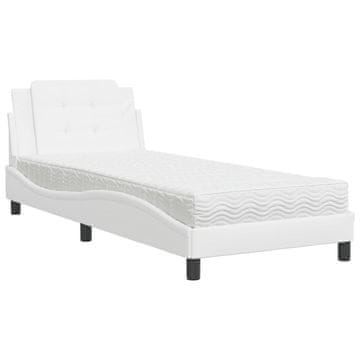 Vidaxl Posteljni okvir brez vzmetnice Zadar bela 90x190 cm umetno usnje