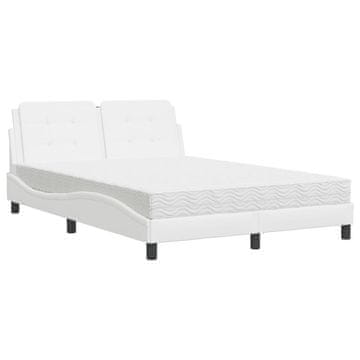 Vidaxl Posteljni okvir brez vzmetnice Zadar bela 140x190 cm umetno usnje