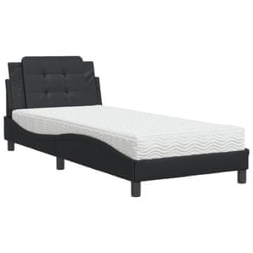 Vidaxl Posteljni okvir brez vzmetnice Zadar črna 100x200 cm umetno usnje